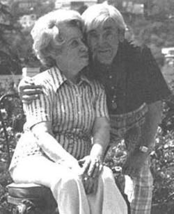 Helen Howard and Moe Howard