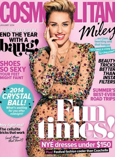 Miley Cyrus, Cosmopolitan Magazine January 2014 Cover Photo - Australia