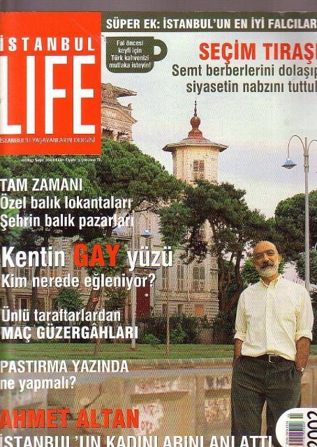 Ahmet altan, istanbul life magazine october 2002 cover photo turkey Altan cover