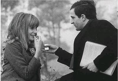 François Truffaut and Françoise Dorléac