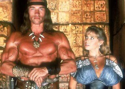 Arnold Schwarzenegger and Olivia d'Abo