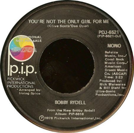 Bobby Rydell You're Not The Only Girl For Me Bobby Rydell You're Not The Only Girl For Me