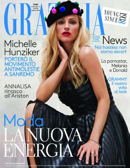 Michelle Hunziker, Grazia Magazine 01 February 2018 Cover Photo - Italy