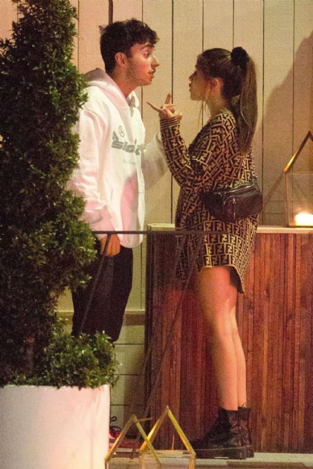 Madison Beer with Zack Bia outside a popular bar in LA
