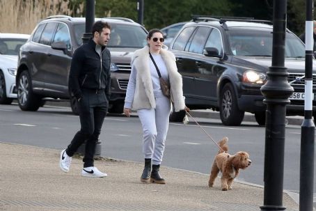 Kelly Brook – Takes a dog walk with boyfriend Jeremy Parisi in London