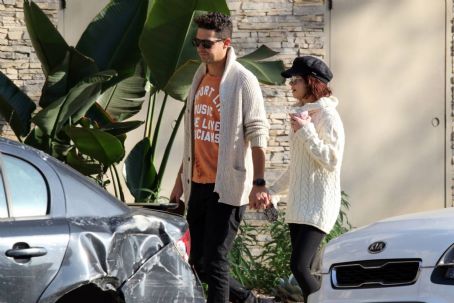 Sarah Hyland – With Wells Adams seen on a stroll in Los Angeles