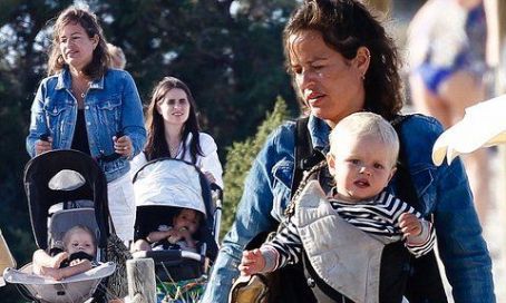 Jade Jagger and daughter Assisi are hands-on mums during Formentera getaway... after she admits giving birth as a grandmother didn't make her 'feel young'