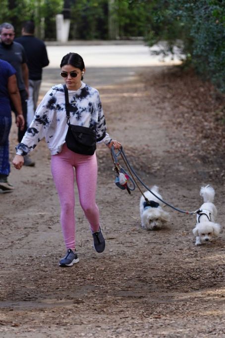 Lucy Hale – Walk with her dogs in Los Angeles