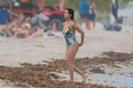 Diane Guerrero in Swimsuit at the beach in Miami
