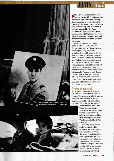 Priscilla Presley and Elvis Presley - Elvis - The King of Rock and Roll Magazine Pictorial [United Kingdom] (7 September 2023)