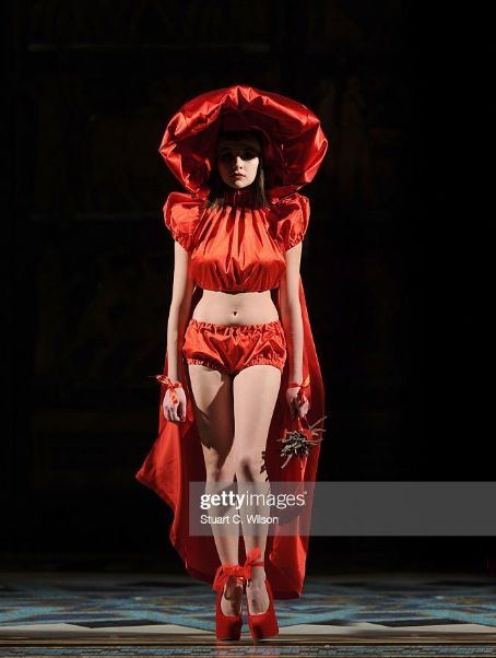Lilyella Zender Blatt walks the runway at the Pam Hogg show during London Fashion Week Fall/Winter 2015/16 at Fashion Scout Venue on February 22, 2015 in London, England