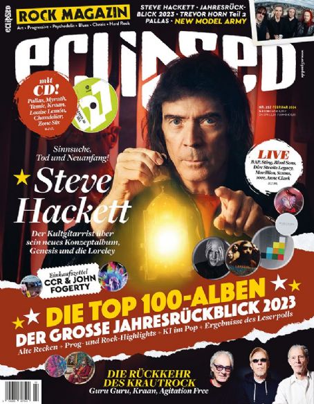 Steve Hackett, Eclipsed Magazine February 2024 Cover Photo - Germany