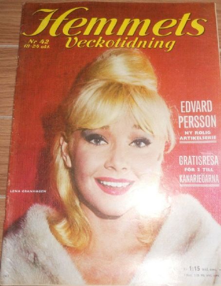 Lena Granhagen, Hemmets Veckotidning Magazine 18 October 1974 Cover ...