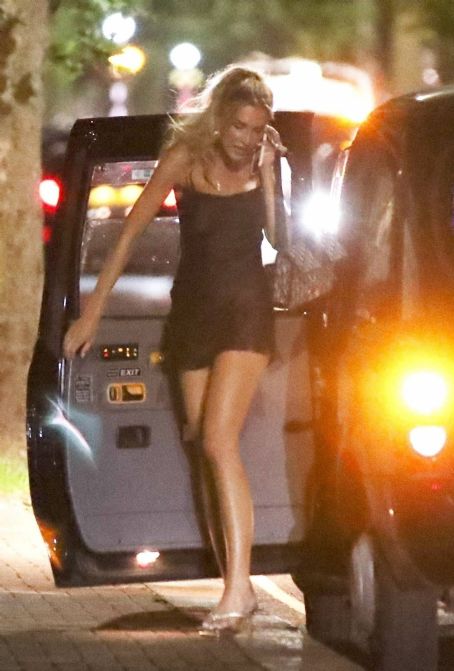 Zara McDermott – In black mini dress leaving MNKY HSE in London