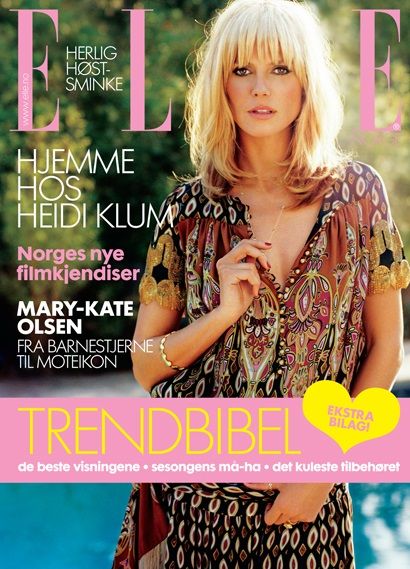 Heidi Klum Elle Magazine September 2008 Cover Photo Norway 