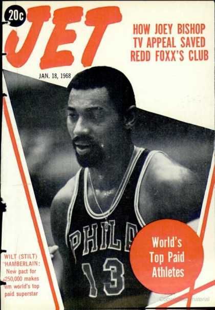 Wilt Chamberlain, Jet Magazine 18 January 1968 Cover Photo - United States