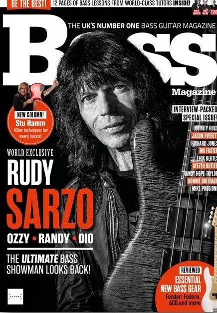 Rudy Sarzo, Bass Guitar Magazine February 2019 Cover Photo - United Kingdom