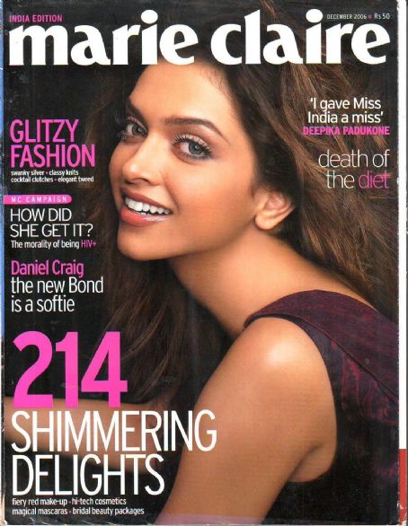 Deepika Padukone, Marie Claire Magazine December 2006 Cover Photo - India
