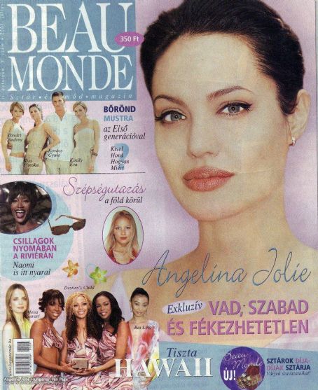 Angelina Jolie, Beau Monde Magazine July 2001 Cover Photo - Hungary