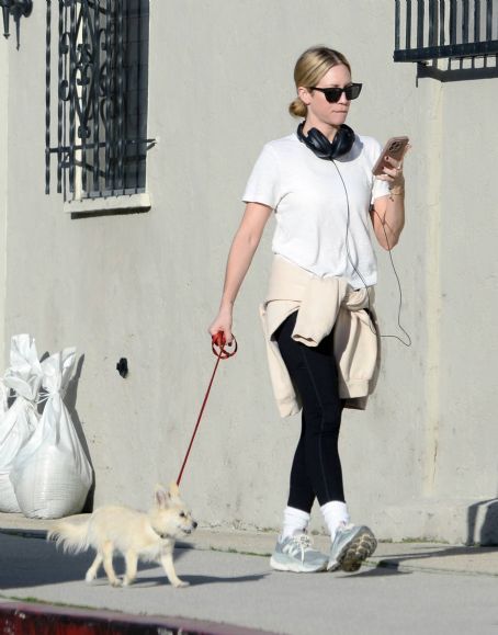 Brittany Snow – Out for a dog walk in Los Angeles
