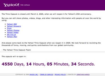 Yahoo! Time Capsule