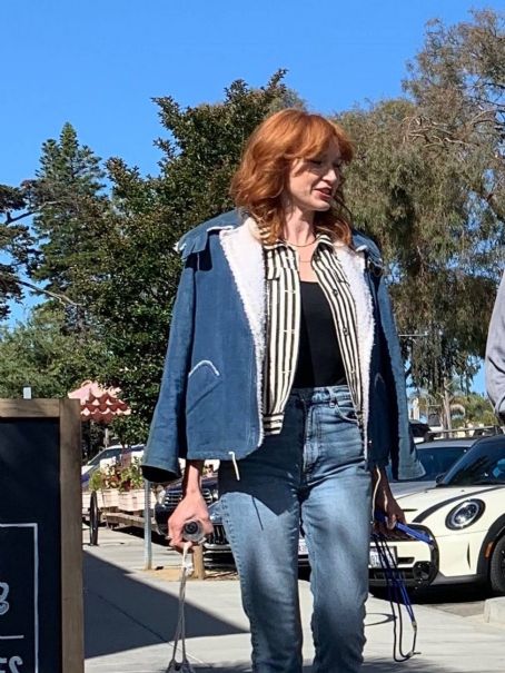 Christina Hendricks – Spotted with a mystery man on Coast Village Road in Montecito