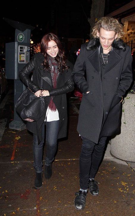 Lily Collins and Jamie Campbell Bower out in Toronto (November 1)