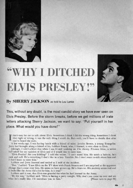 Elvis Presley and Sherry Jackson