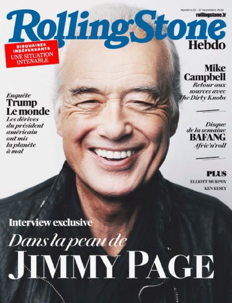 Jimmy Page, Rolling Stone Hebdo Magazine 27 November 2020 Cover Photo ...