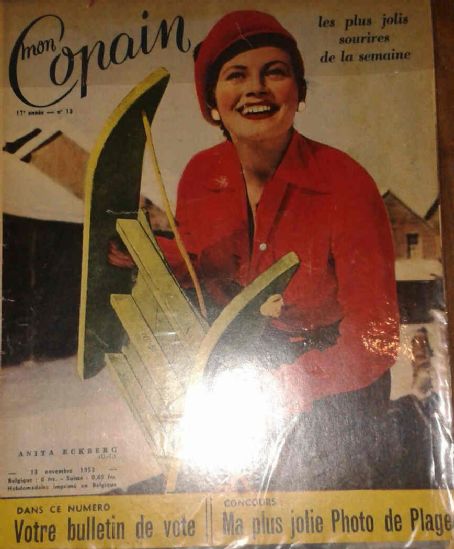 Anita Ekberg - Mon Copain Magazine Cover [Belgium] (13 November 1953)