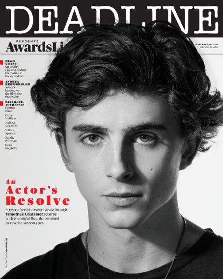 Timothée Chalamet, Beautiful Boy, Deadline Hollywood Magazine 28 ...