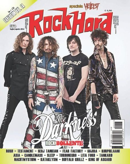 Dan Hawkins, Ed Graham, Frankie Poullain, Justin Hawkins - Rock Hard Magazine Cover [Italy] (July 2012)