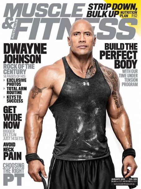 Dwayne Johnson, Muscle and Fitness Magazine January 2016 Cover Photo ...
