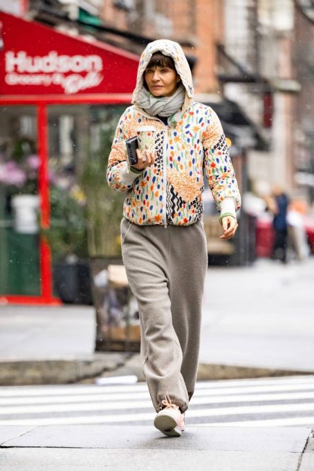 Helena Christensen – Spotted during a rainy day in New York