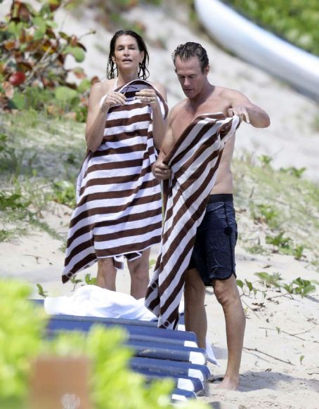 Cindy Crawford in Bikini on the beach in St. Barts - FamousFix