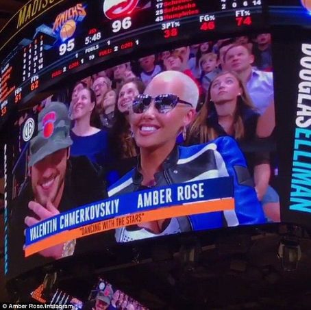 Amber Rose and Val Chmerkovksiy at The Knicks Game at Madison Square Garden in New York City - January 16, 2017  - December 9, 2016