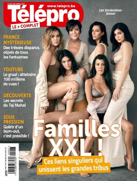 Kim Kardashian West, Kylie Jenner, Khloé Kardashian, Kourtney Kardashian, Kendall Jenner, Kris Jenner - Télépro Magazine Cover [Belgium] (4 July 2020)