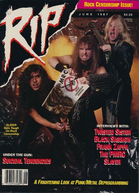 Tom Araya, Jeff Hanneman, Kerry King, Rip Magazine Magazine June 1987 ...