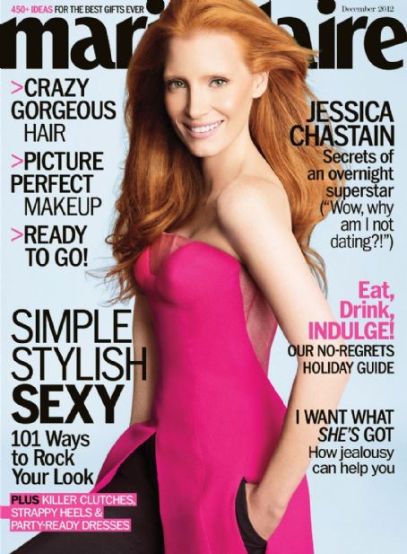 Jessica Chastain, Marie Claire Magazine December 2012 Cover Photo ...