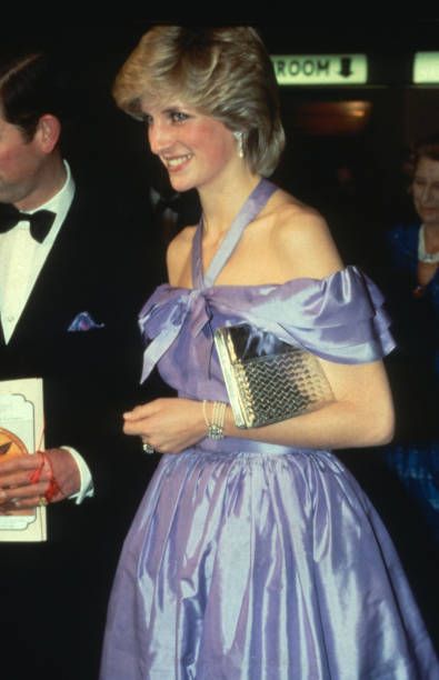 Princess Diana attending a performance of 'Hayfever' at the Queen's ...