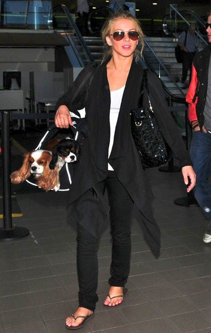 Julianne Hough Lands At LAX With Co-Star - FamousFix