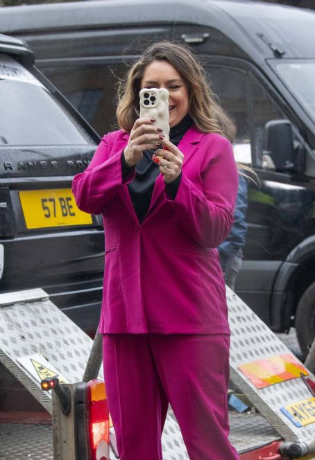 Kelly Brook – With Big Narstie on set for a SlimFast advert in Central London