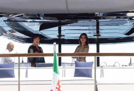 Kendall Jenner – With Kris aboard a yacht in Portofino