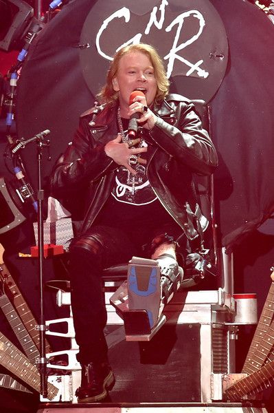 Musician Axl Rose of Guns N' Roses performs onstage during day 2 of the ...