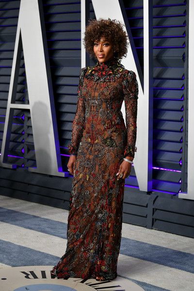 Naomi Campbell in Alexander McQueen dress : 2019 Vanity Fair Oscar Party