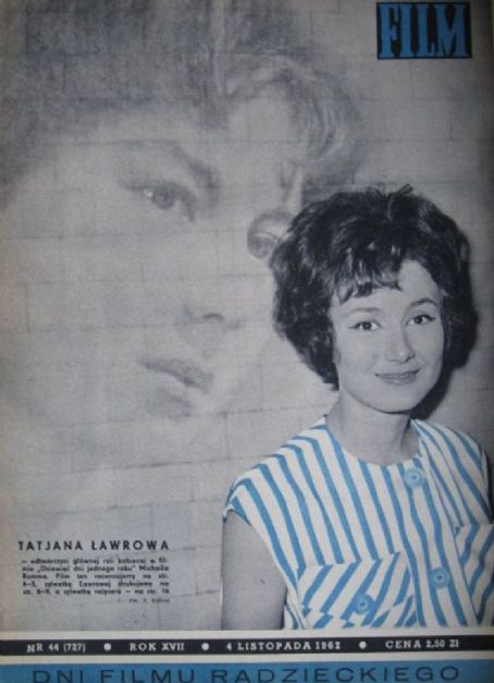 Tatyana Lavrova, Film Magazine 04 November 1962 Cover Photo - Poland