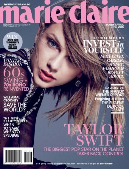 Taylor Swift, Marie Claire Magazine June 2015 Cover Photo - South Africa