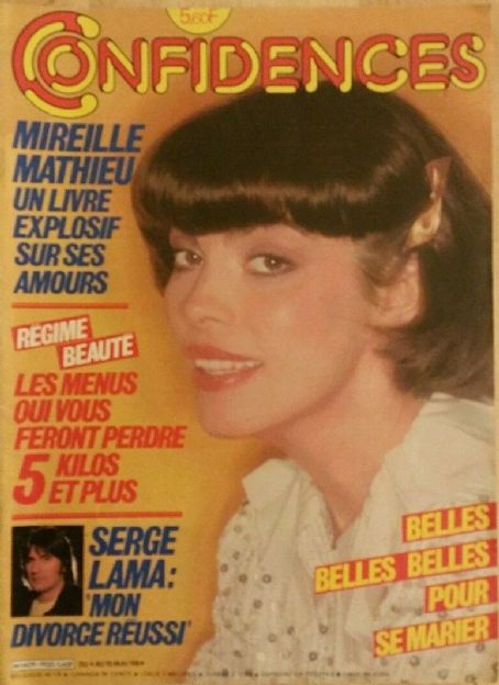 Mireille Mathieu, Confidences Magazine 06 May 1984 Cover Photo - France