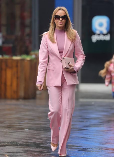 Amanda Holden – In a pink suit at Heart radio in London | Amanda Holden ...