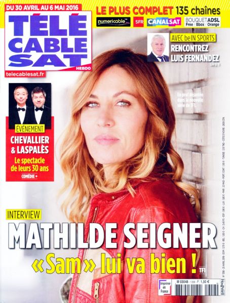 Mathilde Seigner Télé Cable Satellite Magazine 30 April 2016 Cover Photo France 